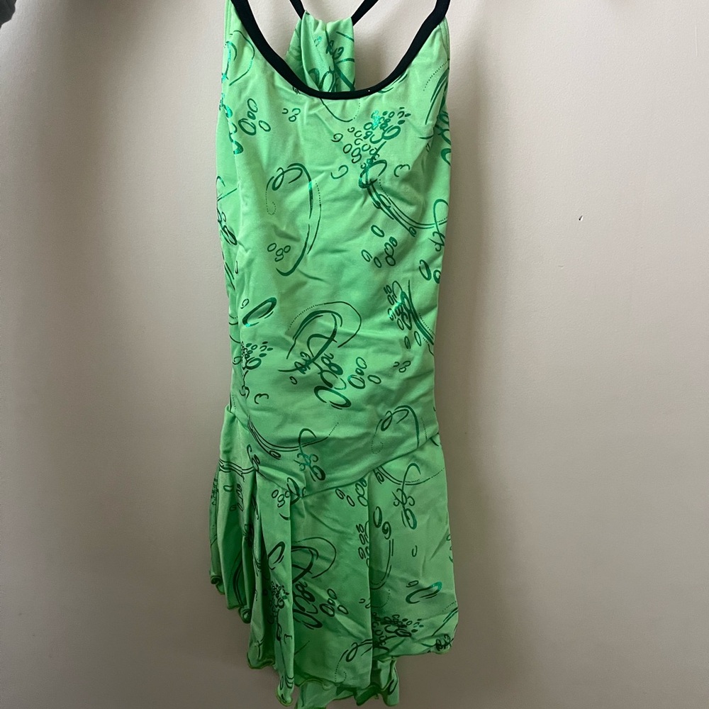 Motionwear Green Patterned Figure Skating/Dance Dress